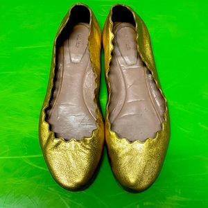 Chloe Gold leather metallic 35 1/2